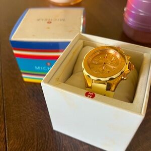 COPY - Michele watch off white and gold